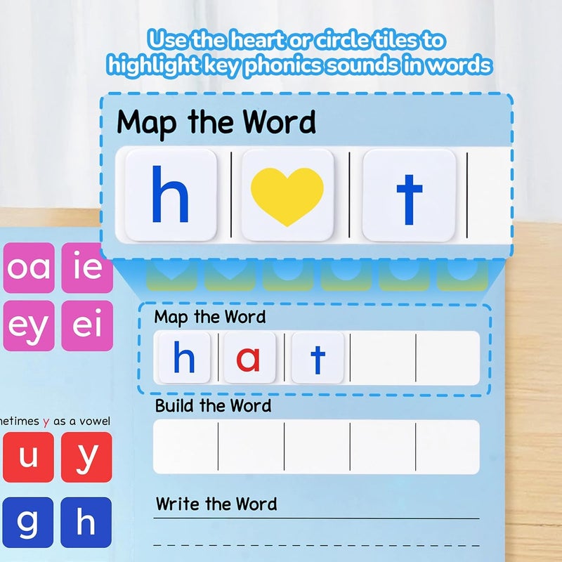 JoyCat 265 Phonics Magnetic Letter Tiles- Hooked on Phonics, ABC Reading Games Set with Word-Building Folder & Storage Case, Letter Sound Alphabet Letters, Preschool Pre k Classroom Materials - Image 3